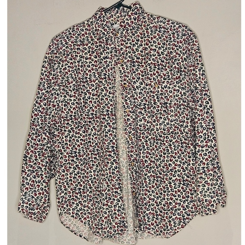 VIntage‎ Solutions Lg Fall Button Down Shirt Long Sleeve Casual Granny Core